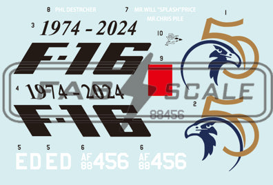 FabScale FD72028 F-16C Edwards AFB Viper 50th Anniv 2024 1:72