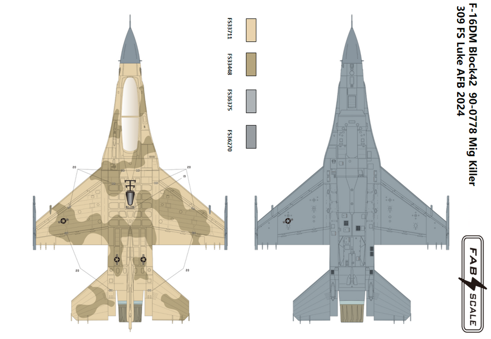 FabScale FD72033 F-16DM Block 42 MiG Killer Luke AFB 2024 1:72