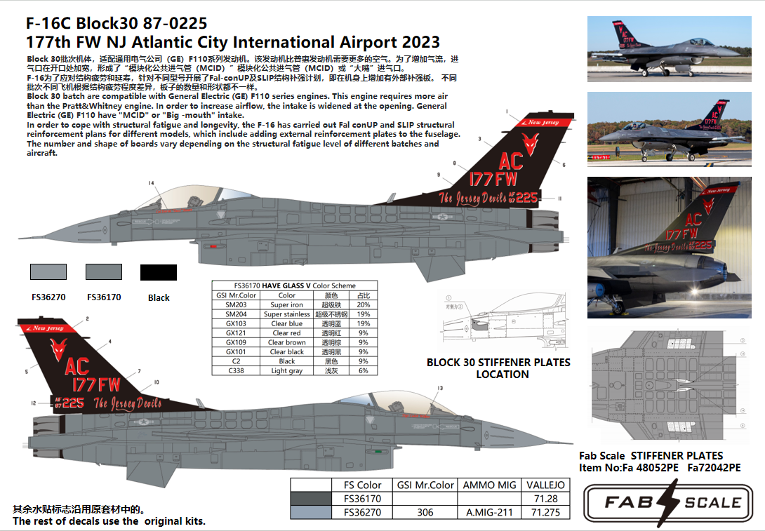 FabScale FD72035 F-16C Block 30 NJ Atlantic City 2023 1:72