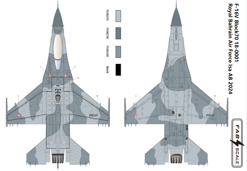 FabScale FD72040 F-16V Block 70 Bahrain AF Isa AB 2024 1:72