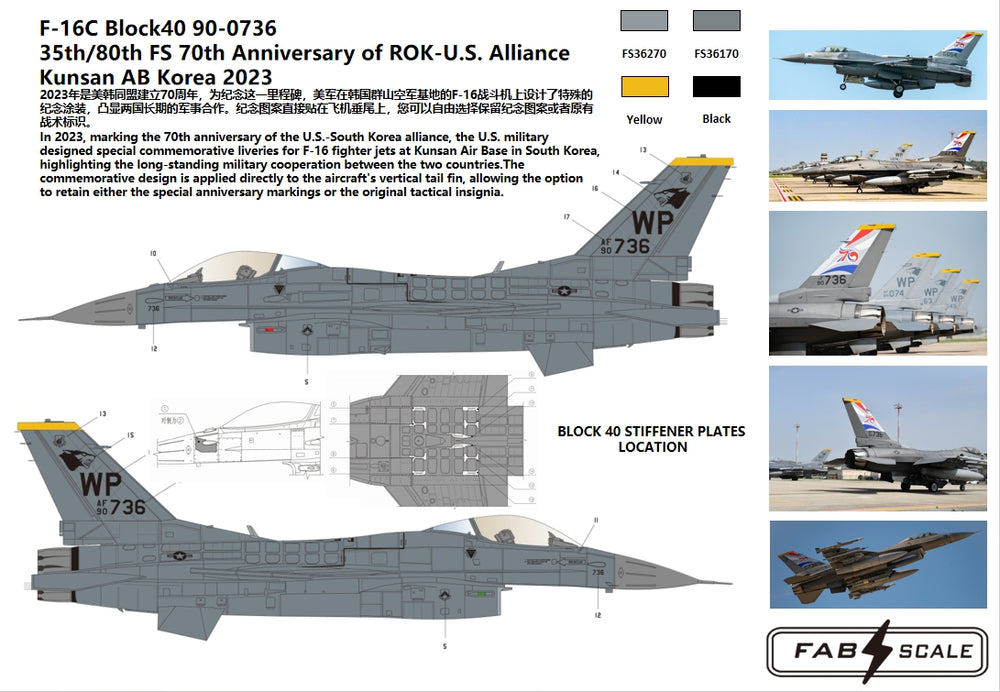 FabScale FD72066 F-16C 70th Anniv ROK-U.S. 35th/80th FS 1:72