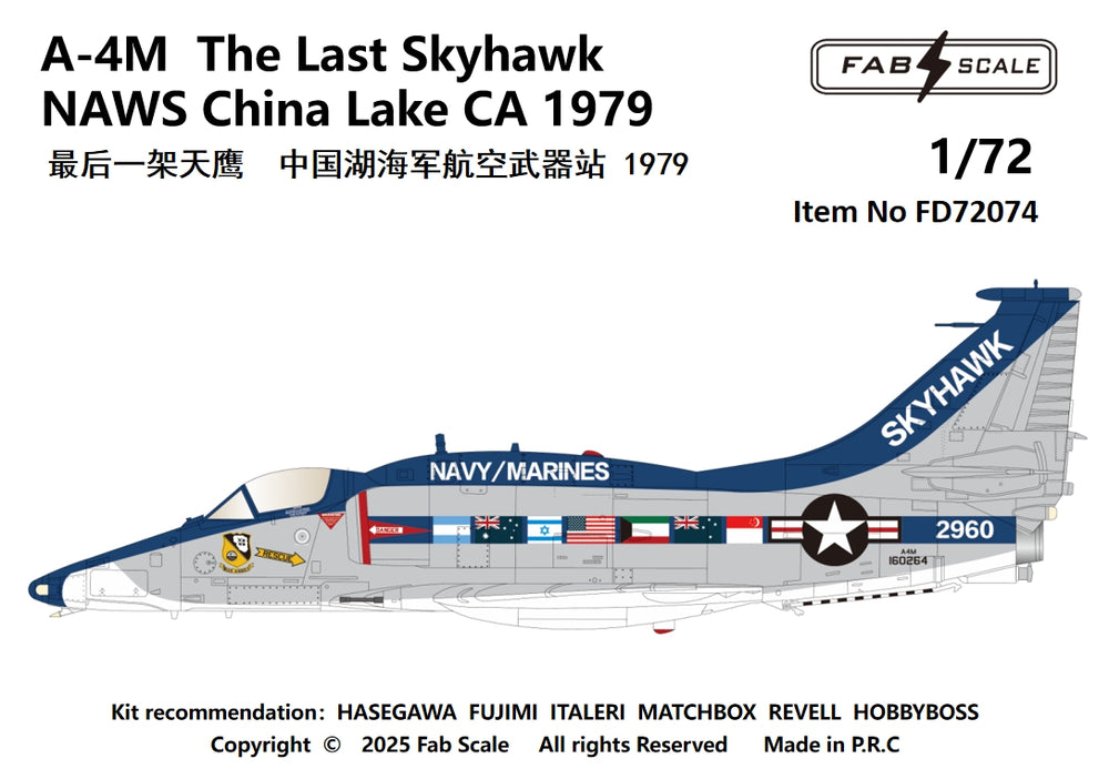 FabScale Studio FD72074 1:72 Douglas A-4M The Last Skyhawk NAWS China Lake CA