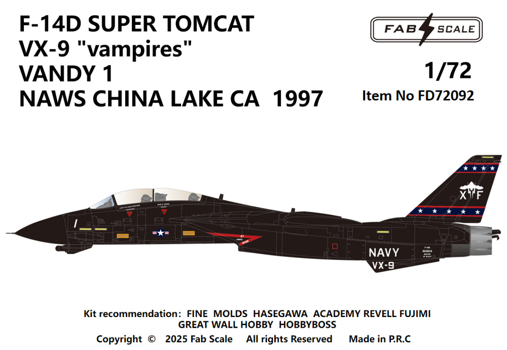 FabScale FD72092 F-14D Super Tomcat VX-9 Vandy 1 1997 1:72