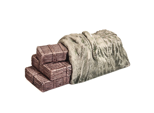 Harburn Hamlet FL112 Wooden Crates with Rolled Back Tarpaulin HO/OO Gauge