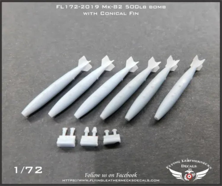 Flying Leathernecks FL172-2019 1:72 Mk-82 500lb bomb with BSU-33 fin 3D-Printed