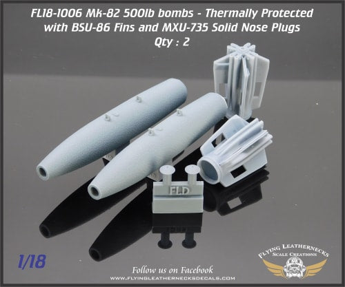 Flying Leathernecks FL18-1006 Mk-82 500lb Bomb BSU-86 Fin TP 1:18