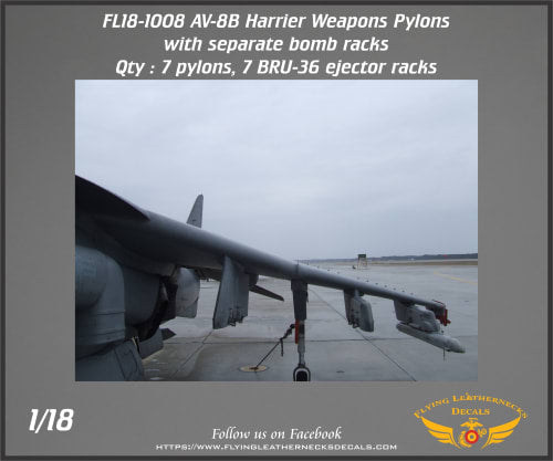 Flying Leathernecks FL18-1008 1:18 McDonnell-Douglas AV-8B Harrier Weapons Pylon