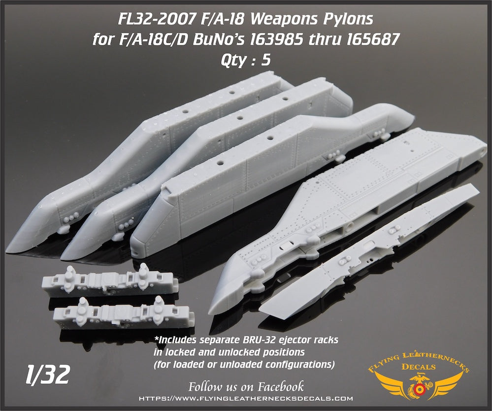 Flying Leathernecks FL32-2007 1005/1033 Pylons F/A-18C/D 1:32