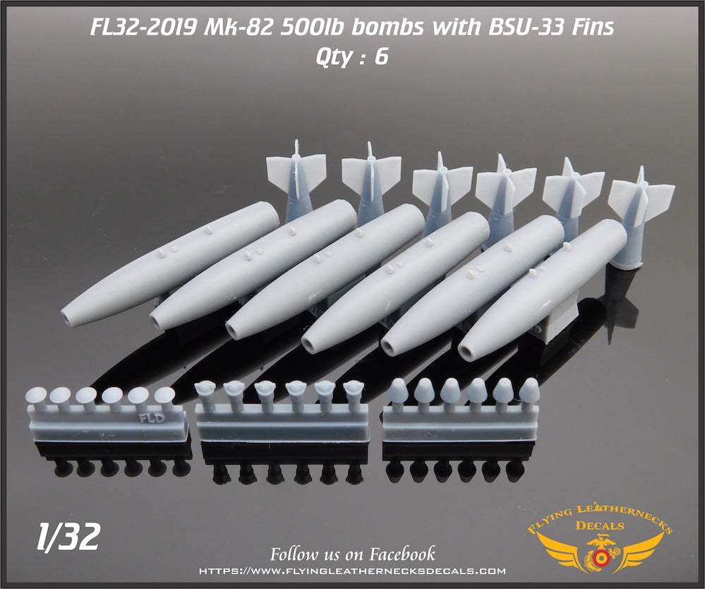 Flying Leathernecks FL32-2019 1:32 Mk-82 / BLU-111/B with BSU-33 Fin 3D-Printed