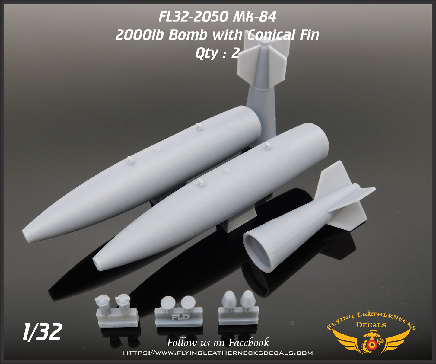 Flying Leathernecks FL32-2050 1:32 Mk-84 2000lb bomb with conical fins