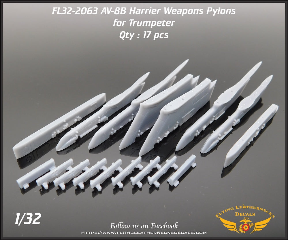Flying Leathernecks FL32-2063 1:32 AV-8B Harrier weapons pylons