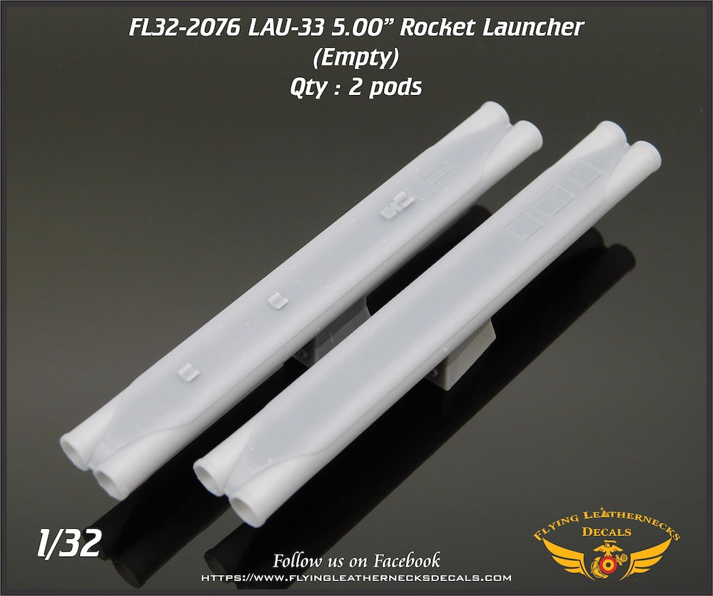 Flying Leathernecks FL32-2076 1:32 LAU-33 5.00" empty rocket launchers x 2