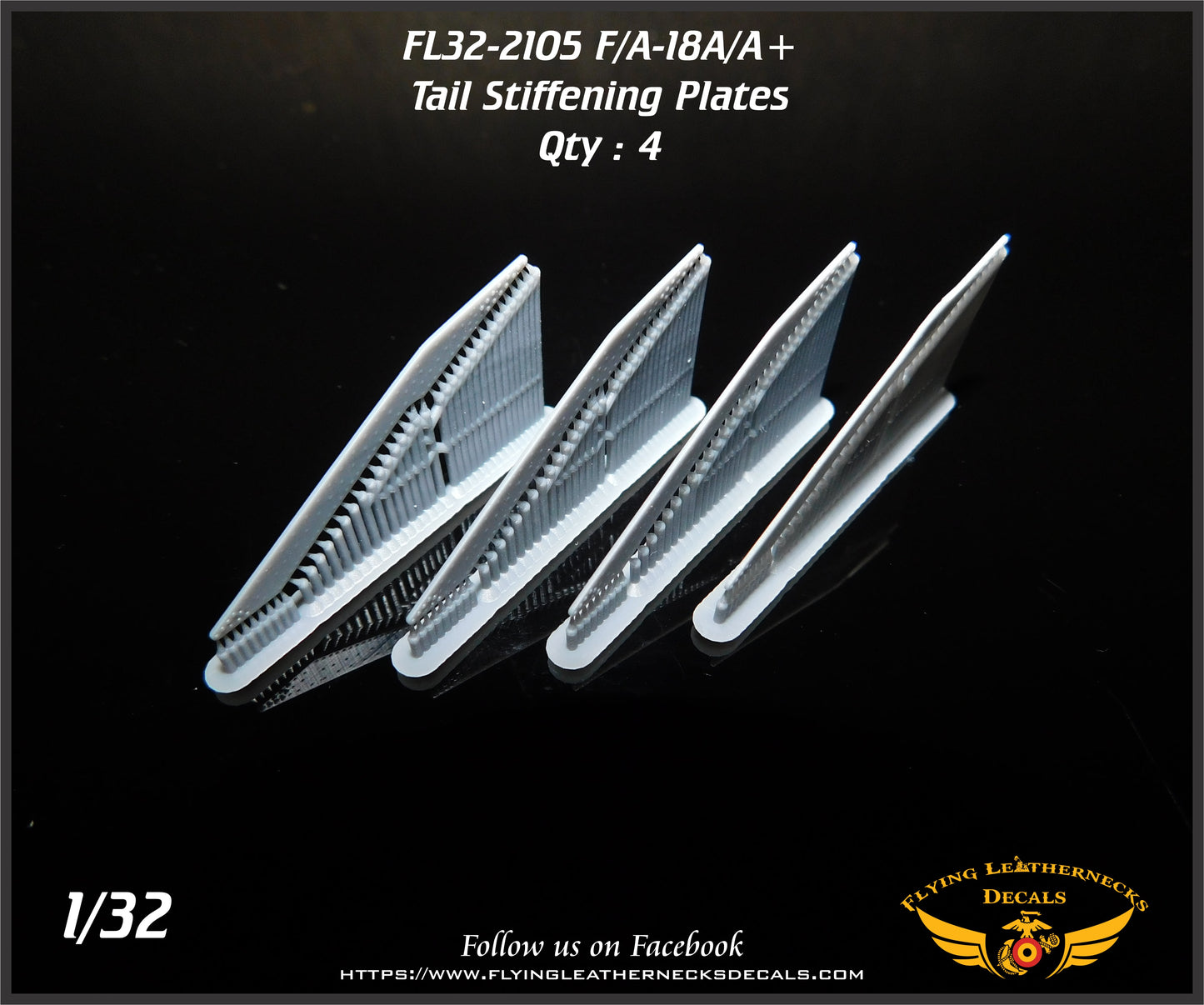 Flying Leathernecks FL32-2105 1:32 Boeing F/A-18A/A+ Tail Stiffening Plates