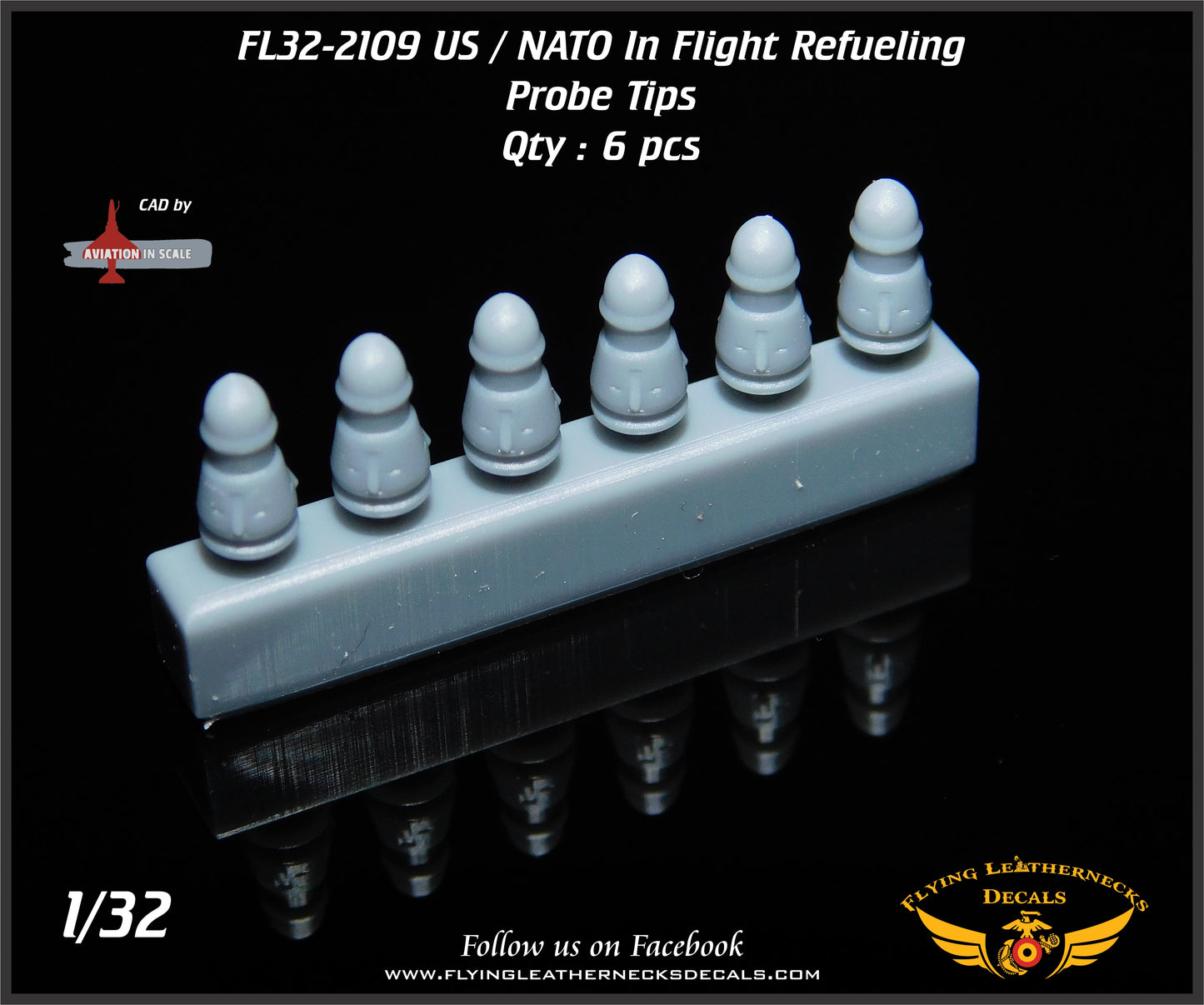 Flying Leathernecks FL32-2109 1:32 US/NATO inflight refuelling probe tips x 6