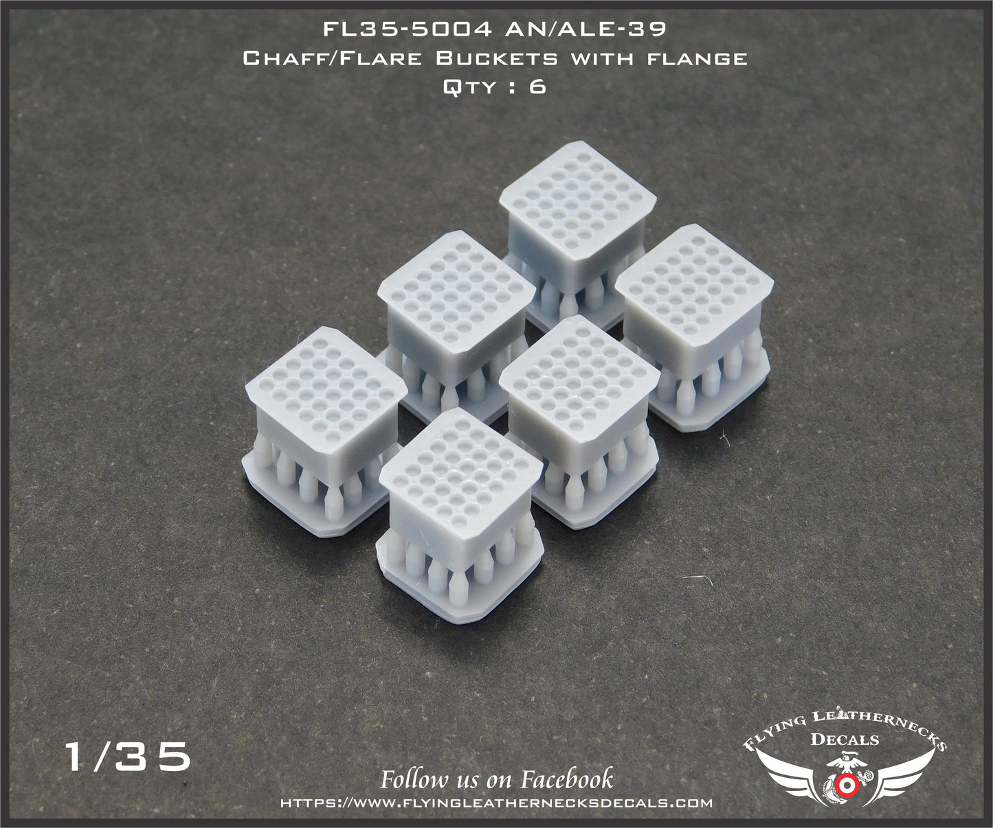 Flying Leathernecks FL35-5004 AN/ALE-39 Chaff/Flare Buckets (x6) 1:35