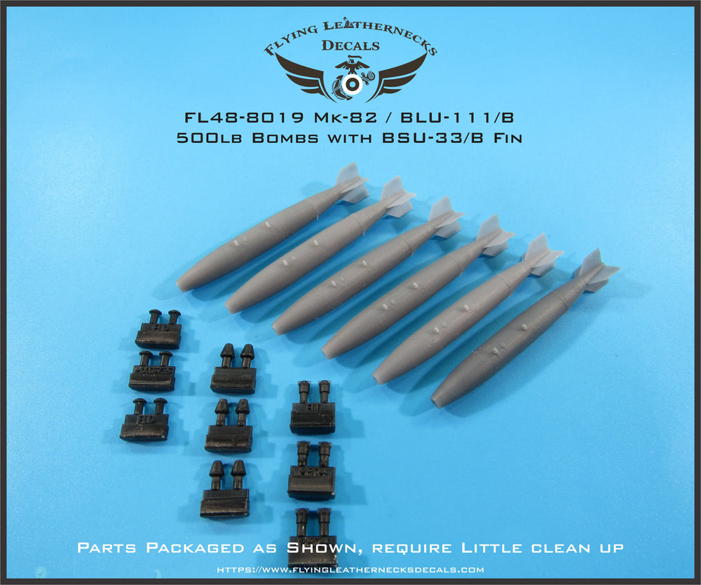 Flying Leathernecks FL48-8019 Mk-82 / BLU-111:B BSU-33 Bomb (x6) 1:48
