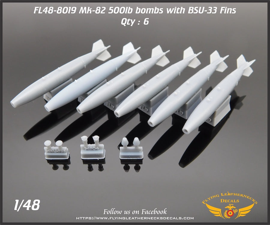 Flying Leathernecks FL48-8019 Mk-82 / BLU-111:B BSU-33 Bomb (x6) 1:48