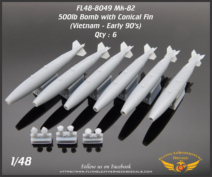 Flying Leathernecks FL48-8049 1:48 Mk-82 500lb bomb with conical fins