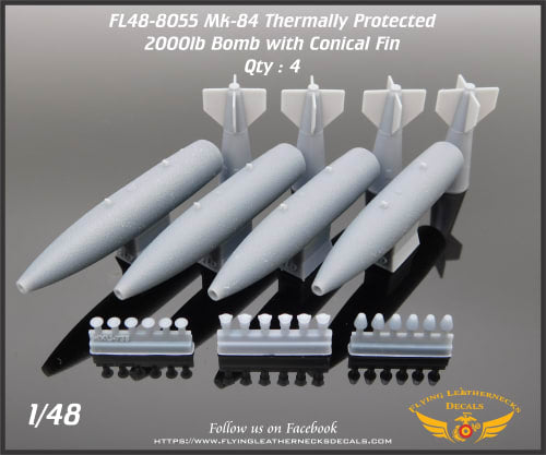 Flying Leathernecks FL48-8055 1:48 Mk-84 2000lb Bombs with Conical Fins