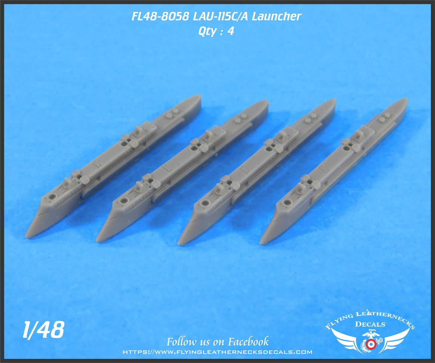 Flying Leathernecks FL48-8058 1:48 LAU-115C/A Launcher x 4 3D-Printed