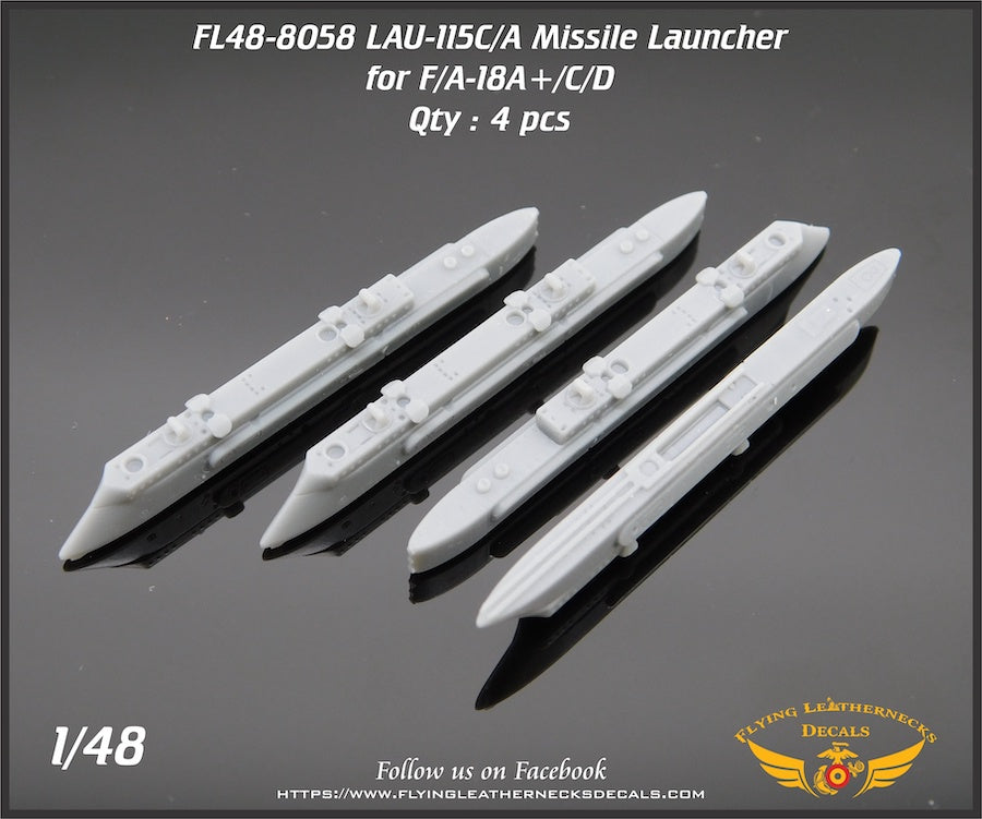 Flying Leathernecks FL48-8058 1:48 LAU-115C/A Launcher x 4 3D-Printed