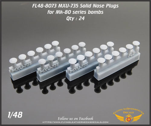 Flying Leathernecks FL48-8073 1:48 MXU-735 Solid Nose Plugs Mk-80 Series Bombs