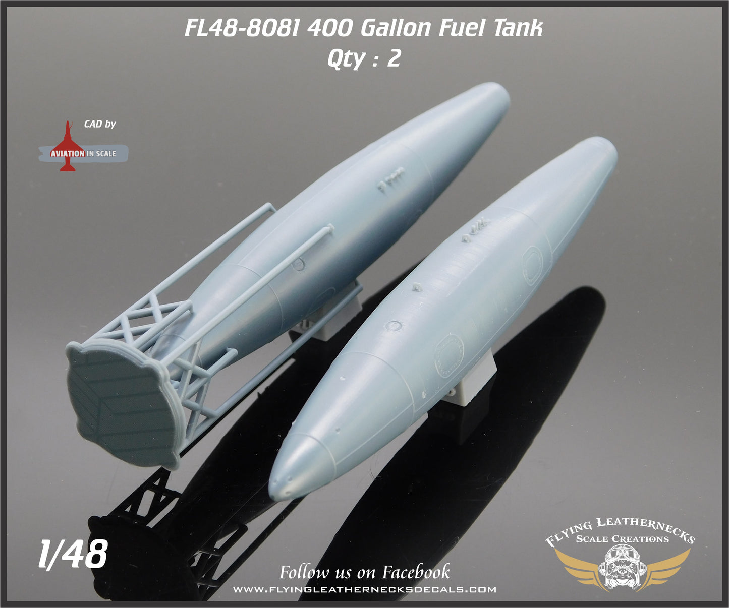 Flying Leathernecks FL48-8081 1:48 AERO-1D 400 Gallon Fuel Tank 3D-printed