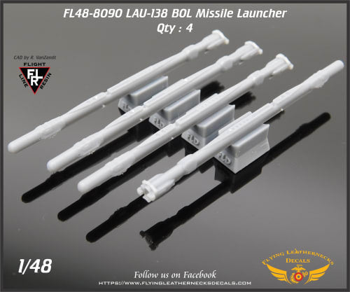Flying Leathernecks FL48-8090 1:48 LAU-138 BOL Missile Launchers 3D-Printed