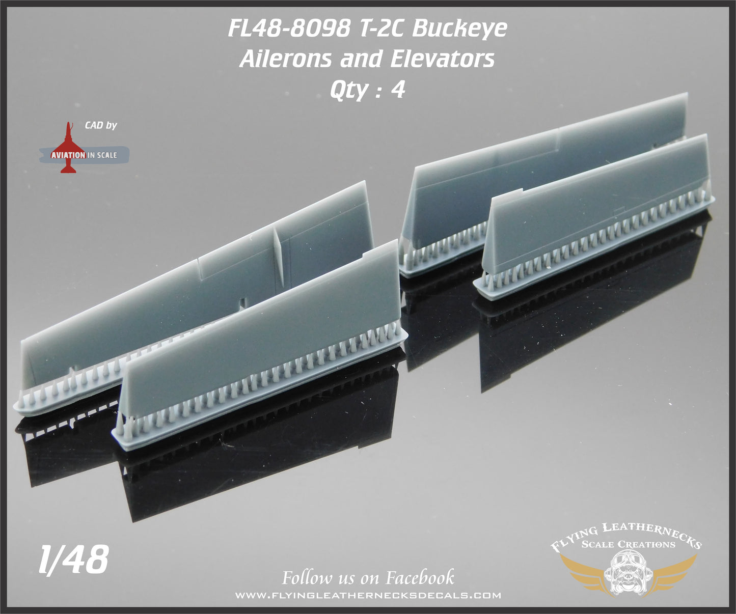 Flying Leathernecks FL48-8098 1:48 North-American T-2 Buckeye Flaps and Ailerons