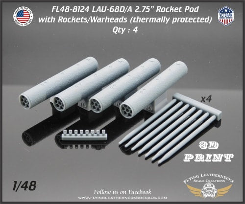 Flying Leathernecks FL48-8124 1:48 LAU-68D/A 2.75 Rocket Pod thermally protected
