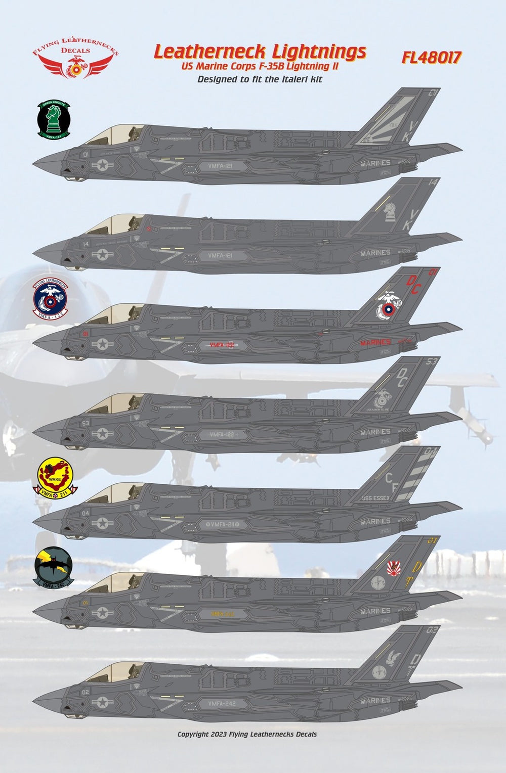Flying Leathernecks FL48017 F-35B/C Leatherneck Lightnings USMC 1:48