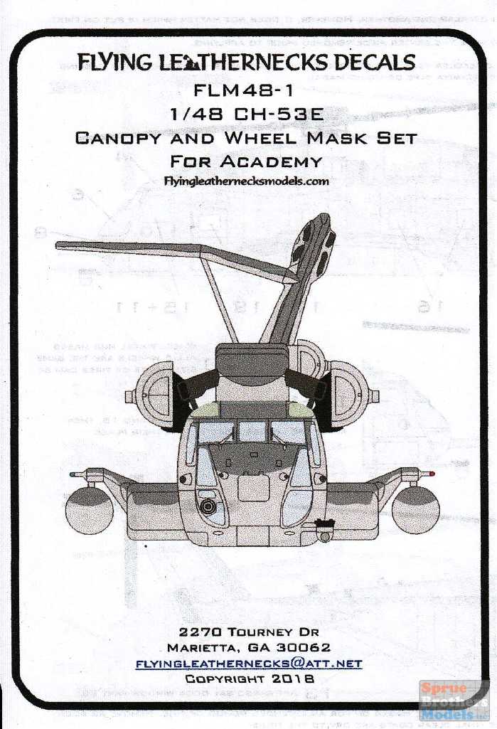 Flying Leathernecks FLM48-1 CH-53E Super Sea Stallion Mask Set 1:48
