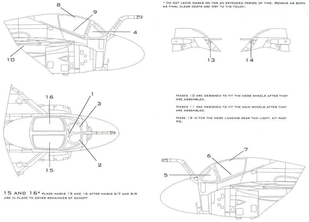 Flying Leathernecks FLM48-10 1:48 Grumman A-6A Intruder Canopy & Wheel Hub Mask