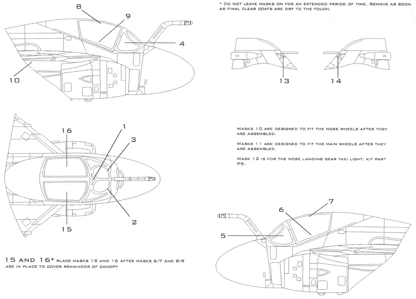 Flying Leathernecks FLM48-10 1:48 Grumman A-6A Intruder Canopy & Wheel Hub Mask