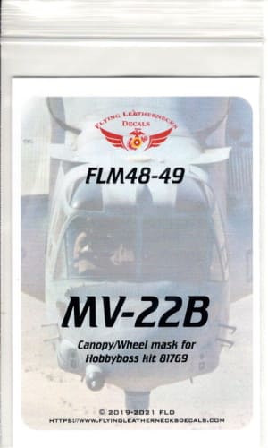 Flying Leathernecks FLM48-49 1:48 Bell-Boeing MV-22 Osprey Canopy and wheel mask