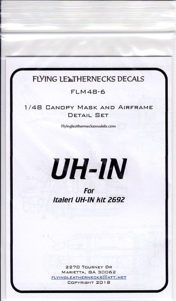 Flying Leathernecks FLM48-6 UH-1N Huey Mask & Detail Set 1:48