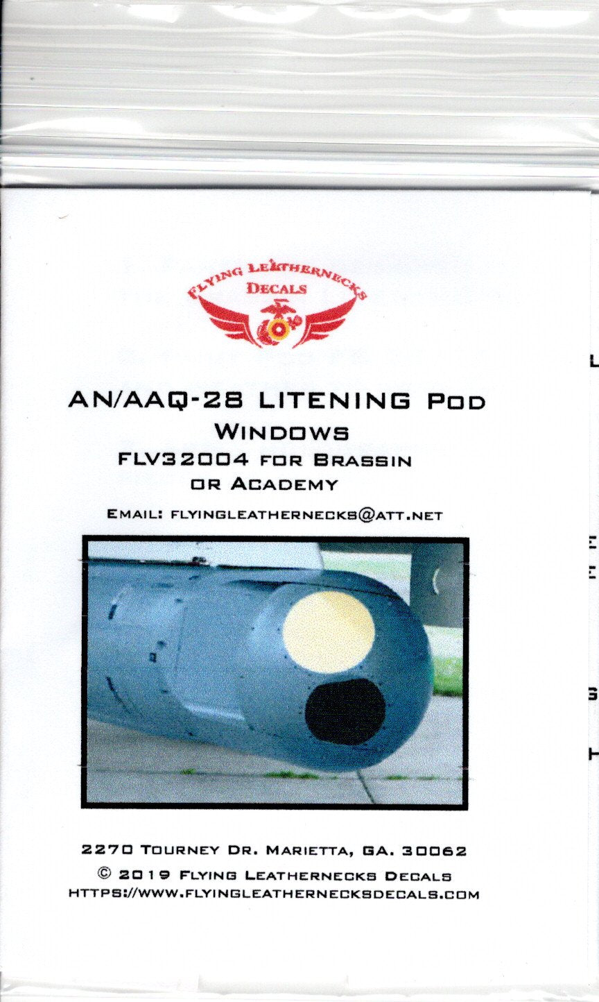 Flying Leathernecks FLV32004 1:32 AN/AAQ-28 LITENING Pod FLIR/TV windows