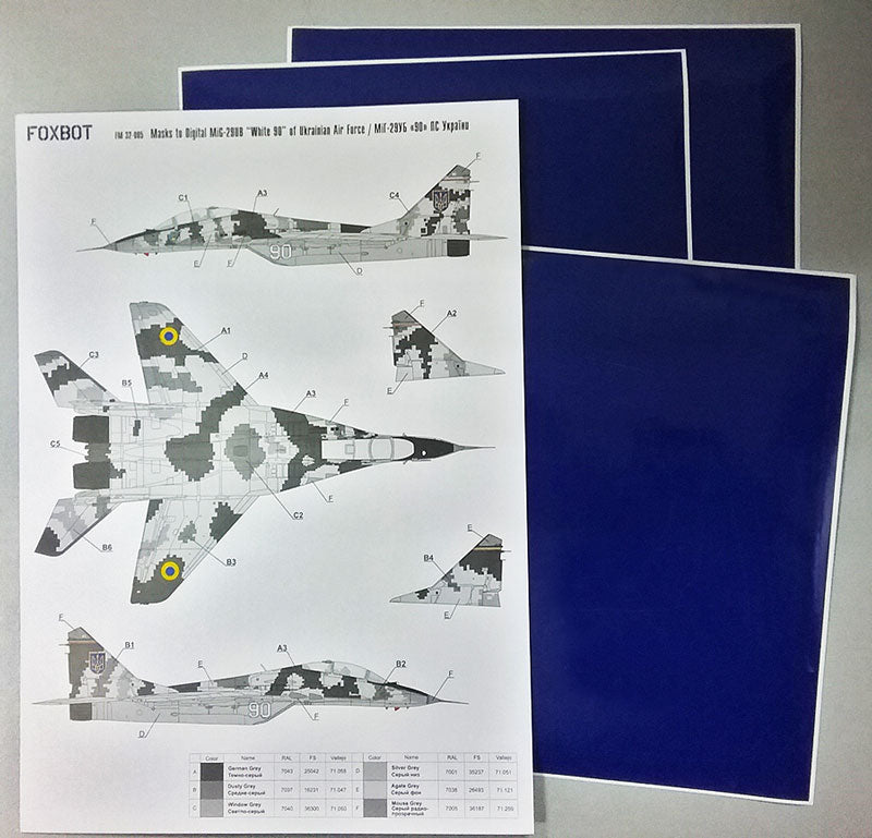 Foxbot FM32005 MiG-29UB Ukrainian AF Digital Camo Masks 1:32