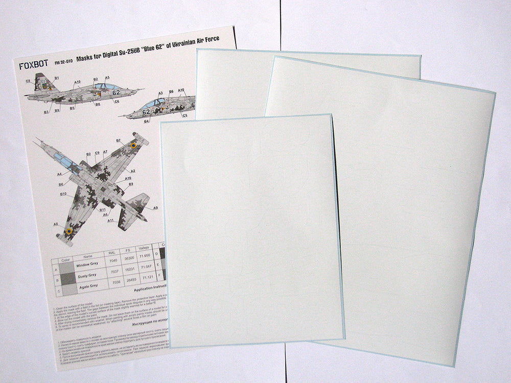 Foxbot FM32010 Su-25UB Blue 62 Ukrainian AF Digital Masks 1:32