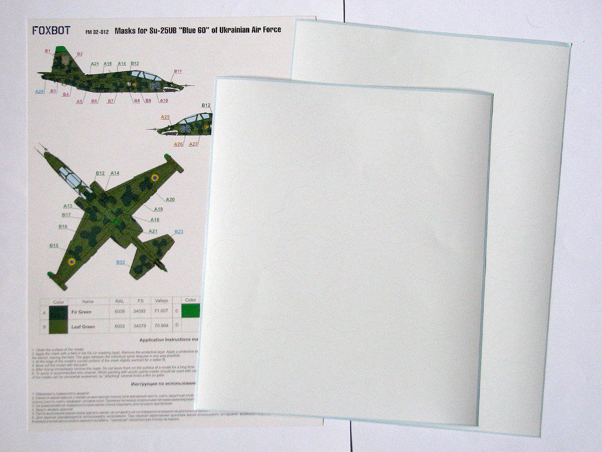 Foxbot FM32012 Su-25UB Blue 60 Ukrainian AF Clover Masks 1:32