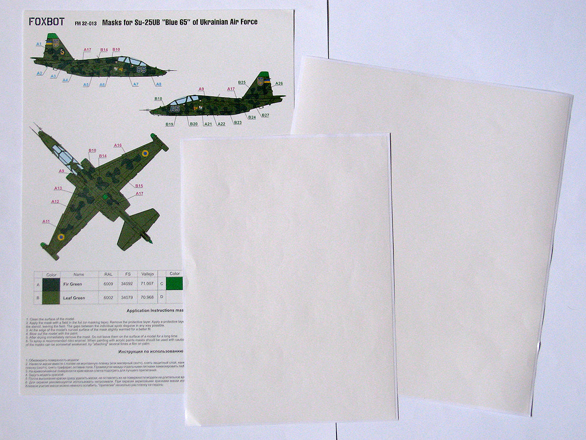 Foxbot FM32013 Su-25UB Blue 65 Ukrainian AF Clover Masks 1:32