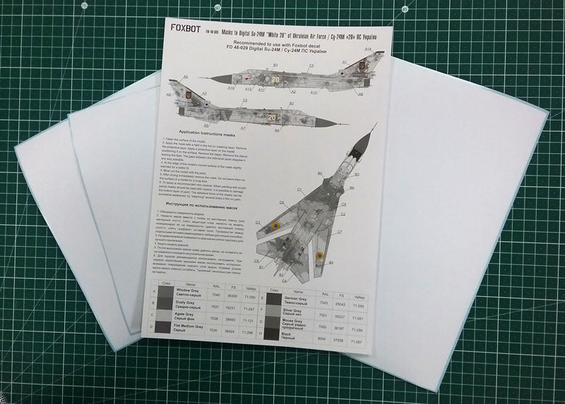 Foxbot FM48005 Su-24M White 20 Ukrainian AF Digital Masks 1:48