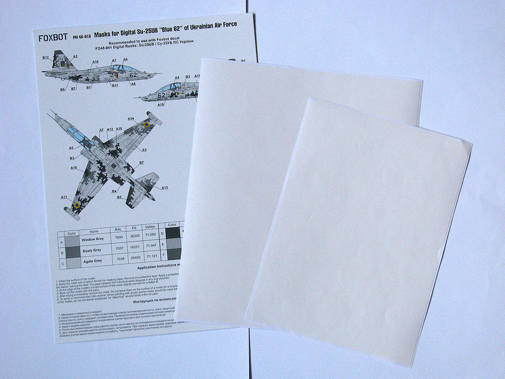 Foxbot FM48010 Su-25UB Blue 62 Ukrainian AF Digital Masks 1:48