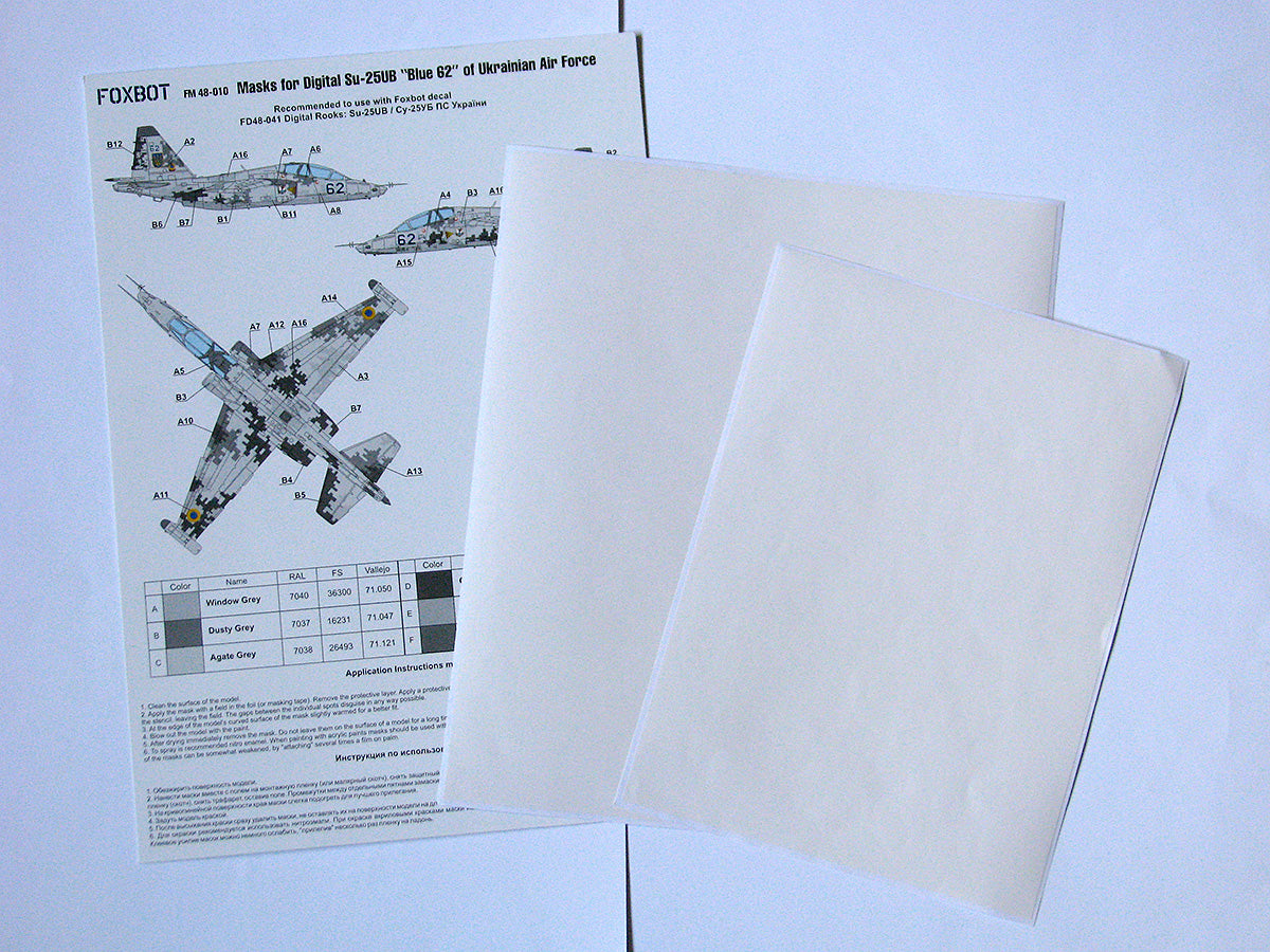 Foxbot FM48010 Su-25UB Blue 62 Ukrainian AF Digital Masks 1:48