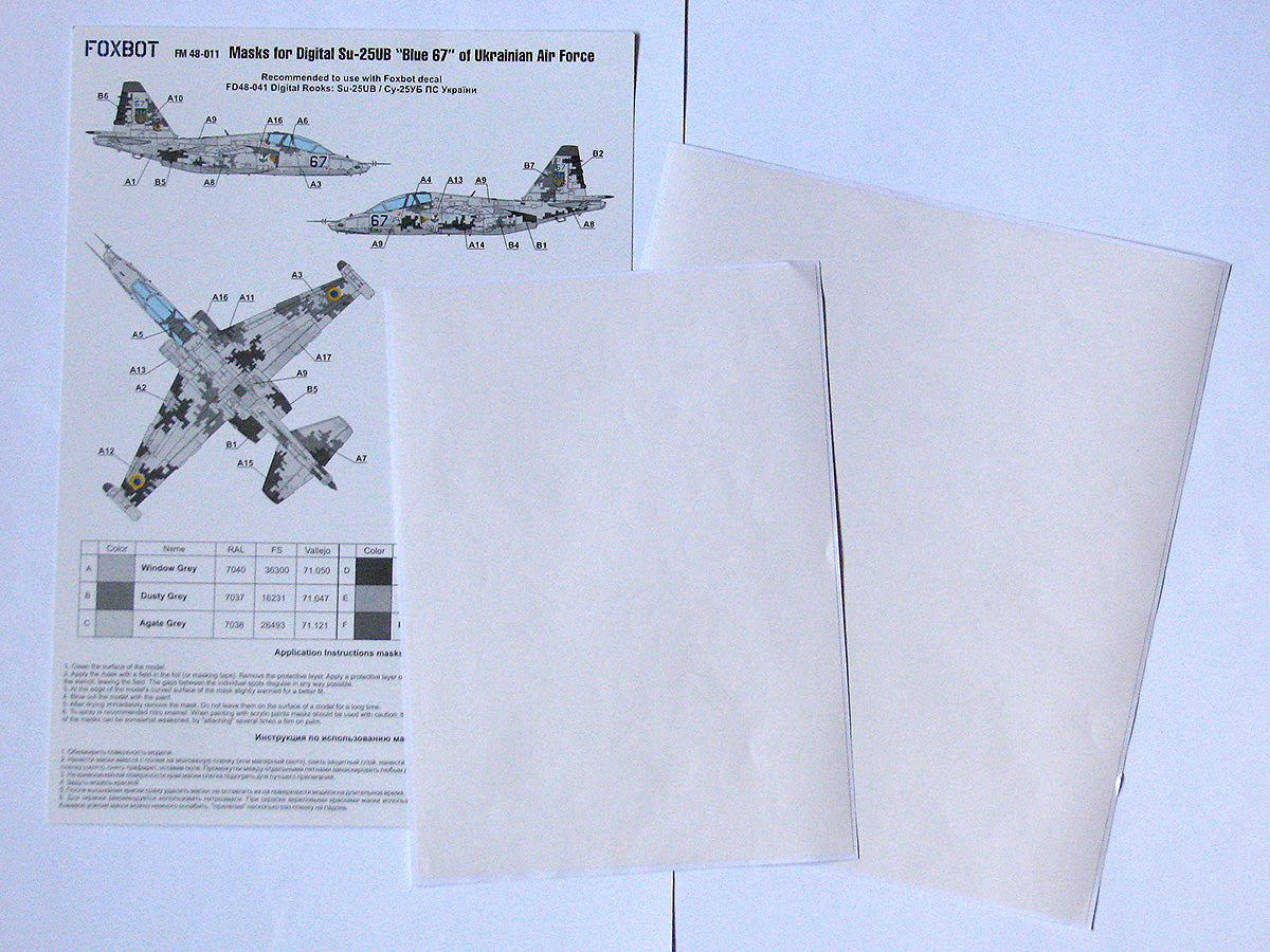 Foxbot FM48011 Su-25UB Blue 67 Ukrainian AF Digital Masks 1:48