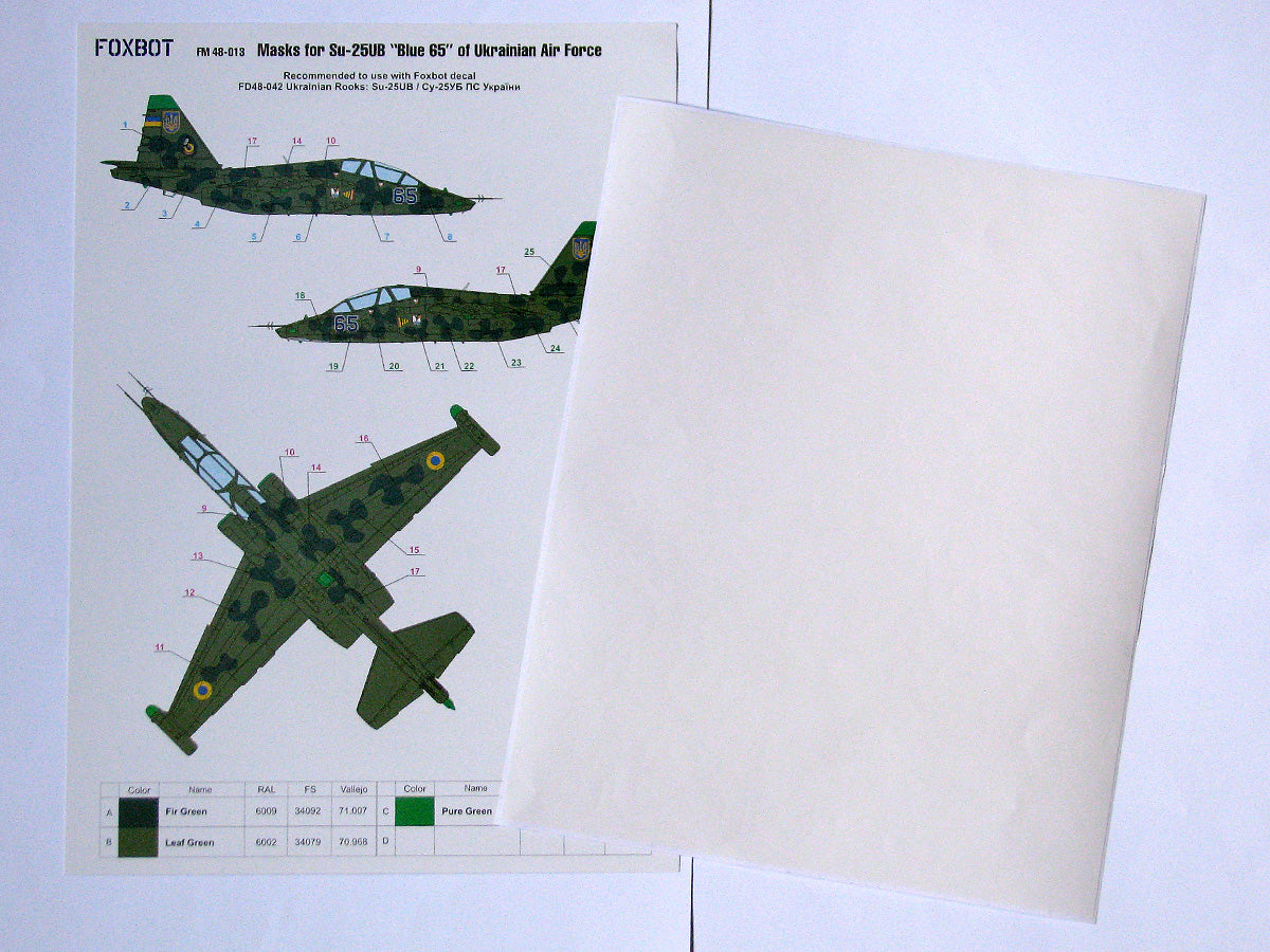 Foxbot FM48013 Su-25UB Blue 65 Ukrainian AF Clover Masks 1:48