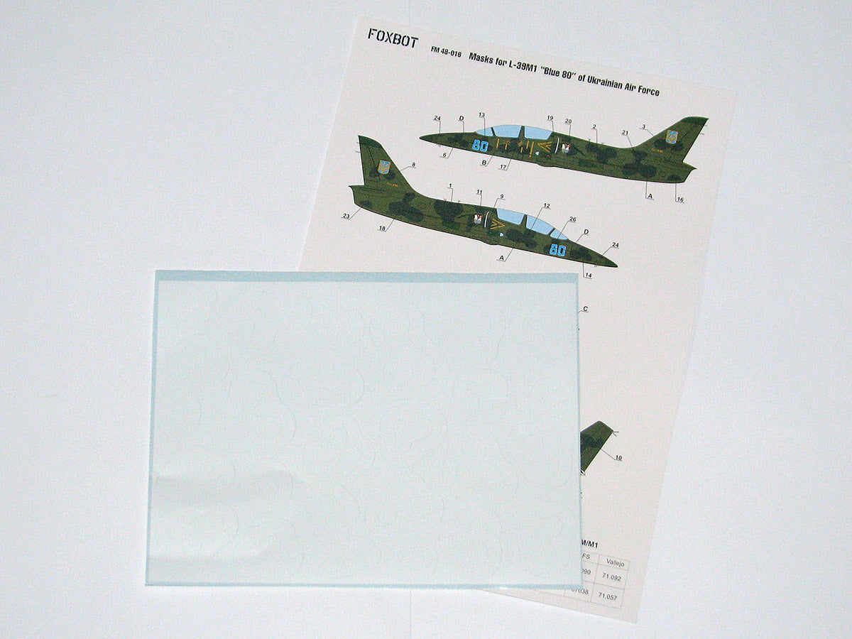 Foxbot Decals FM48016 1:48 Masks for Aero L-39M1 Blue 80 of Ukrainian Air Force