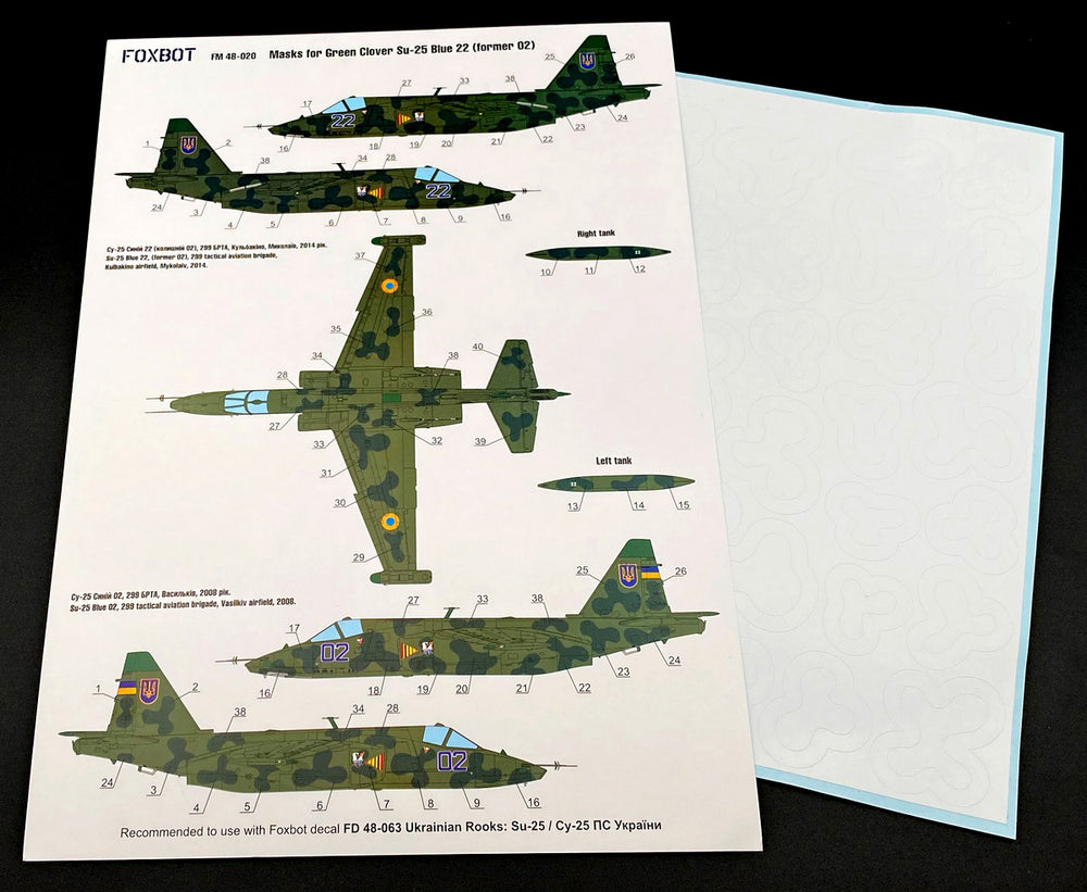 Foxbot Decals FM48020 1:48 Sukhoi Su-25 "Blue 22"