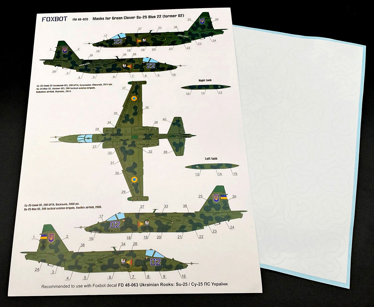 Foxbot Decals FM48020 1:48 Sukhoi Su-25 "Blue 22"