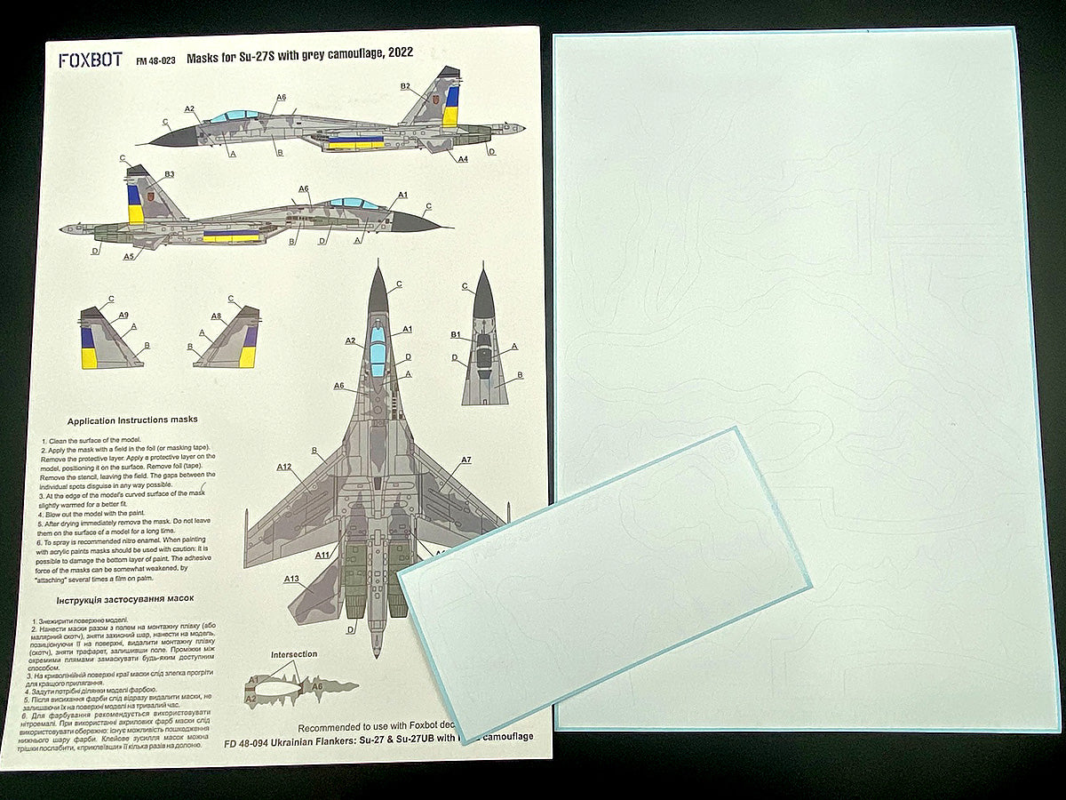 Foxbot FM48023 Su-27S Ukrainian AF Grey Camouflage Masks 1:48